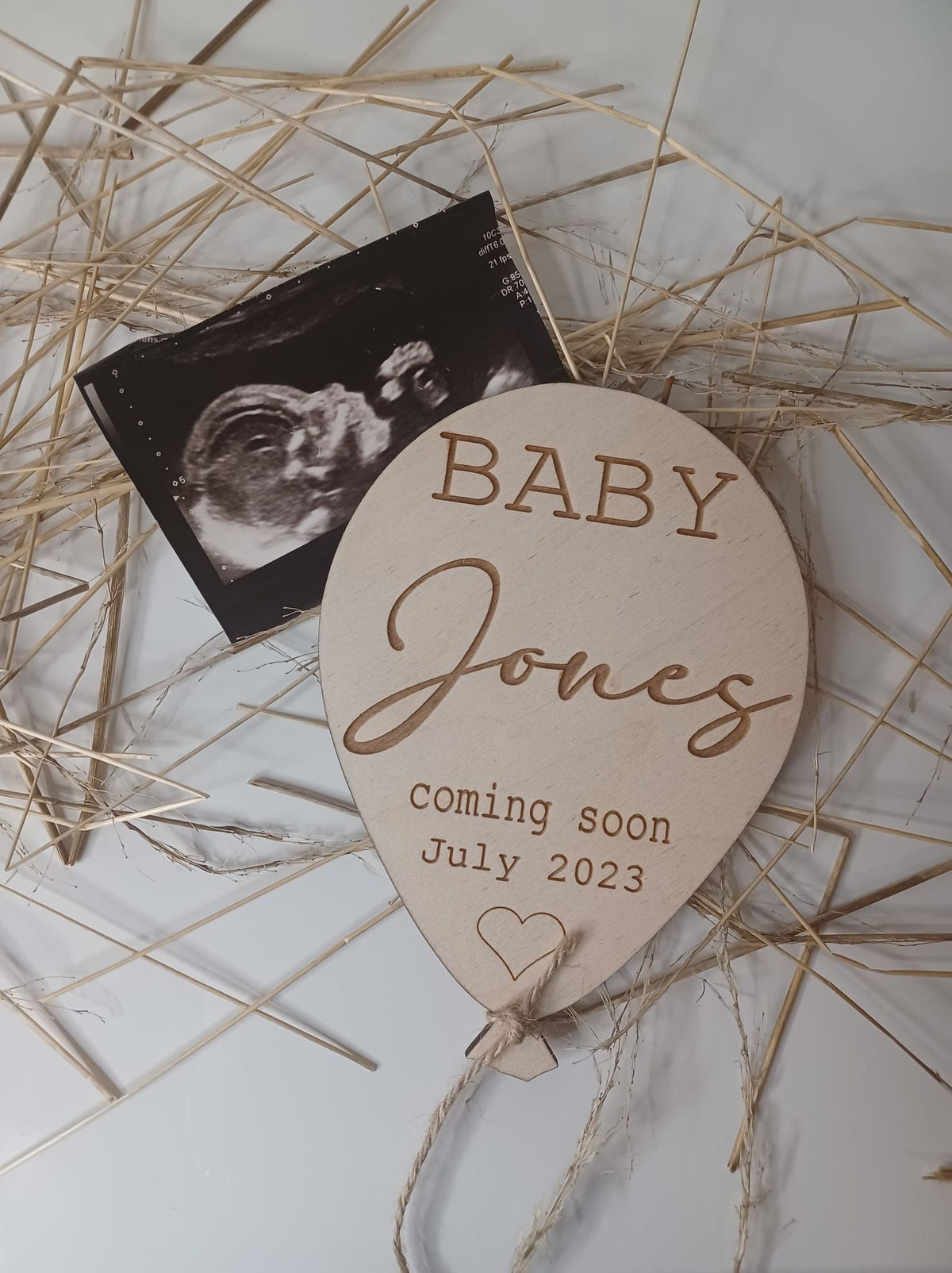 Personalised Baby Announcement Balloon Plaque