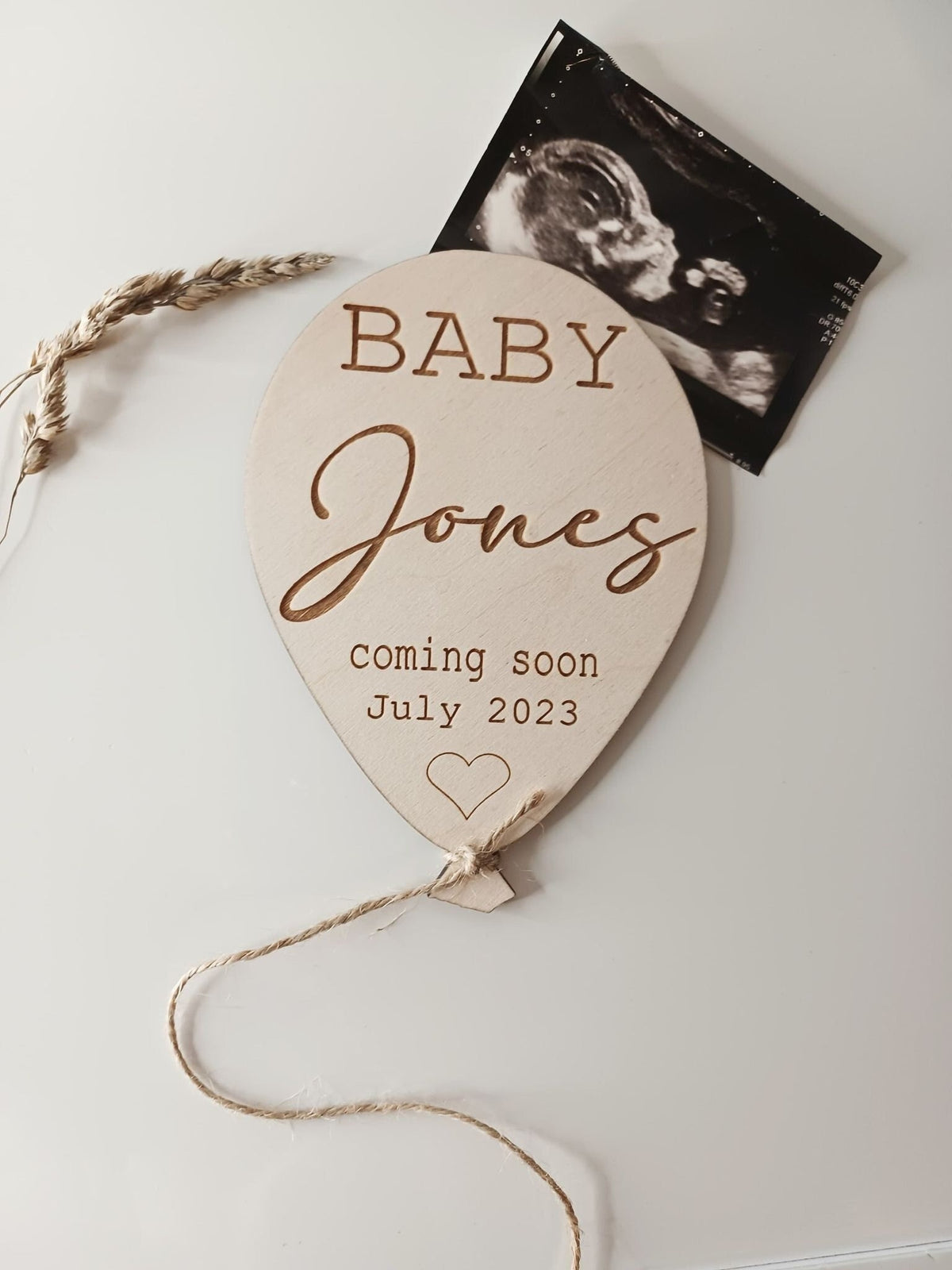 Personalised Baby Announcement Balloon Plaque