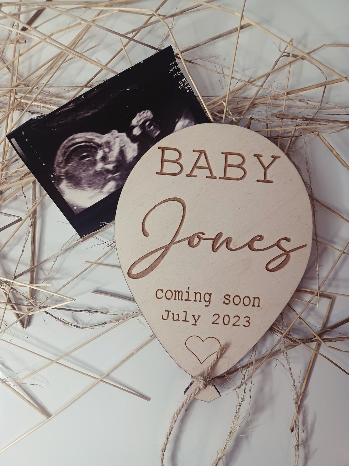 Personalised Baby Announcement Balloon Plaque