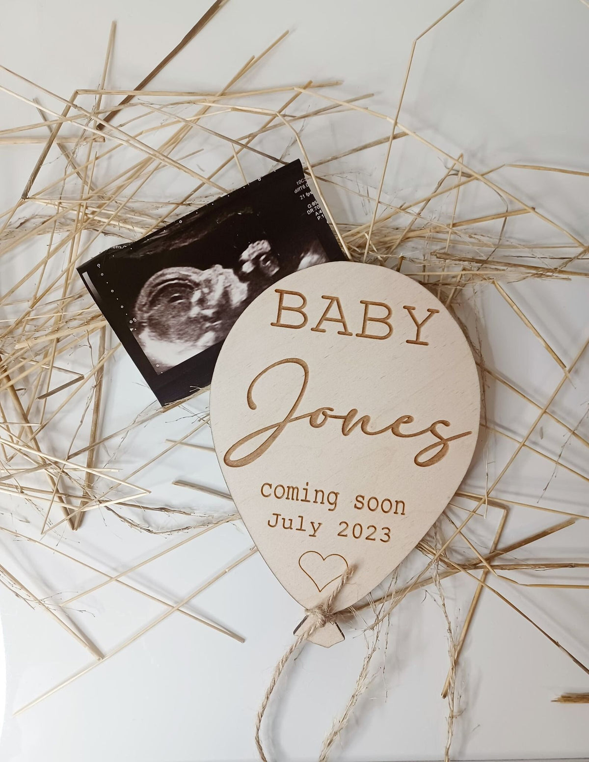 Personalised Baby Announcement Balloon Plaque