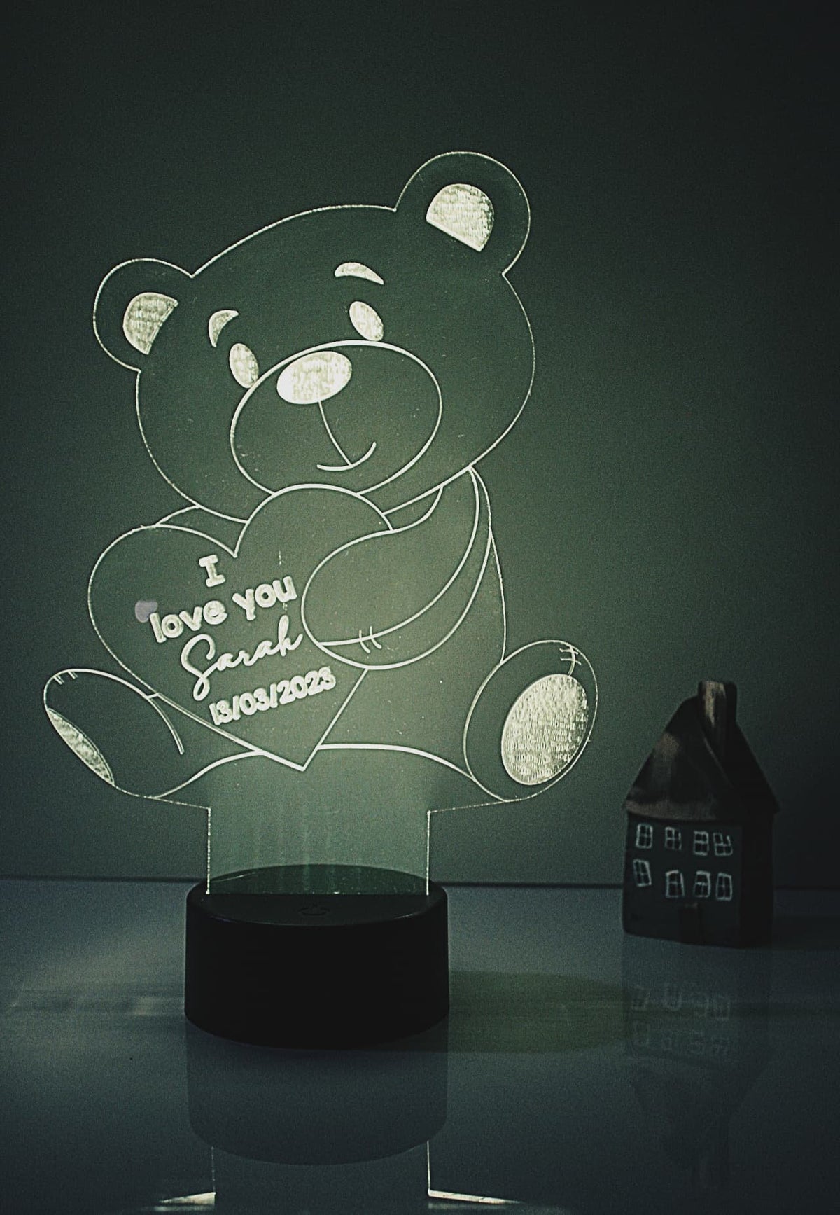 Personalised LED Lamp - Valentine's Teddy