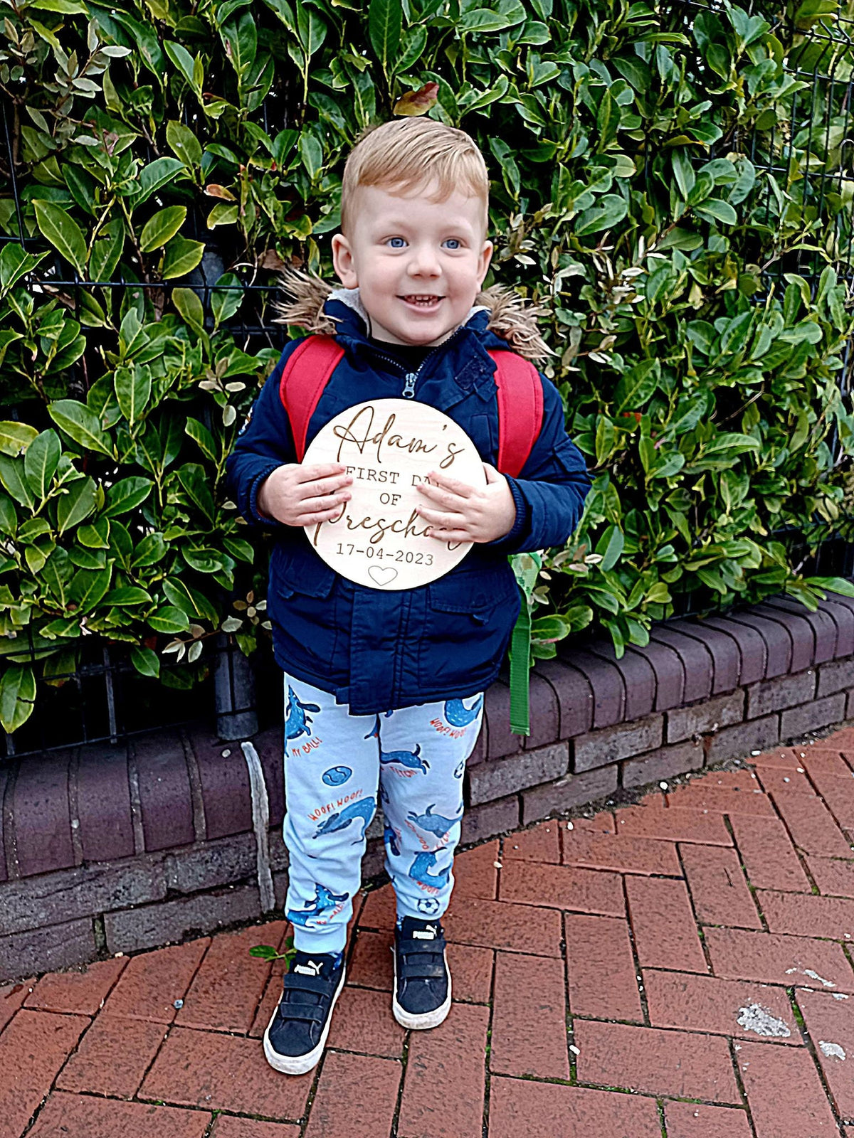 First Day of School | Nursery | Preschool - Wooden Disc