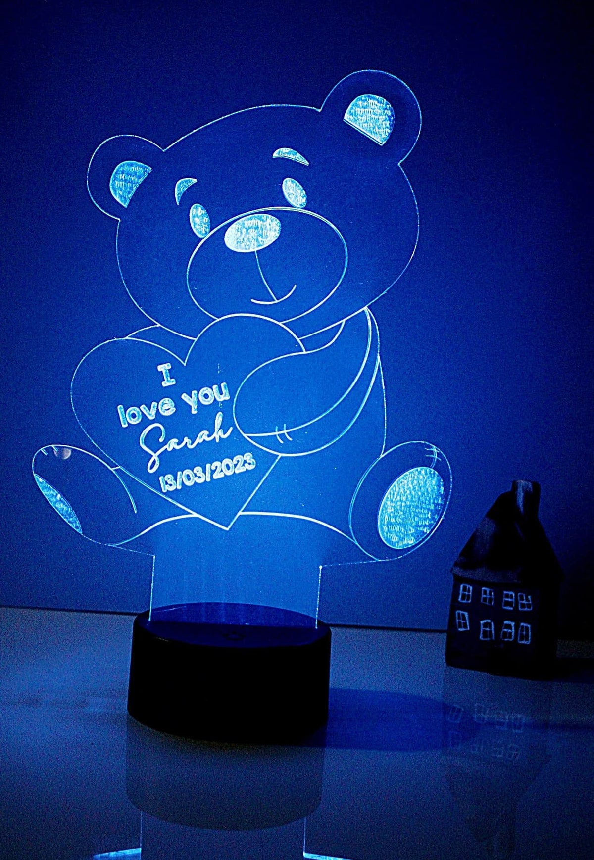 Personalised LED Lamp - Valentine's Teddy
