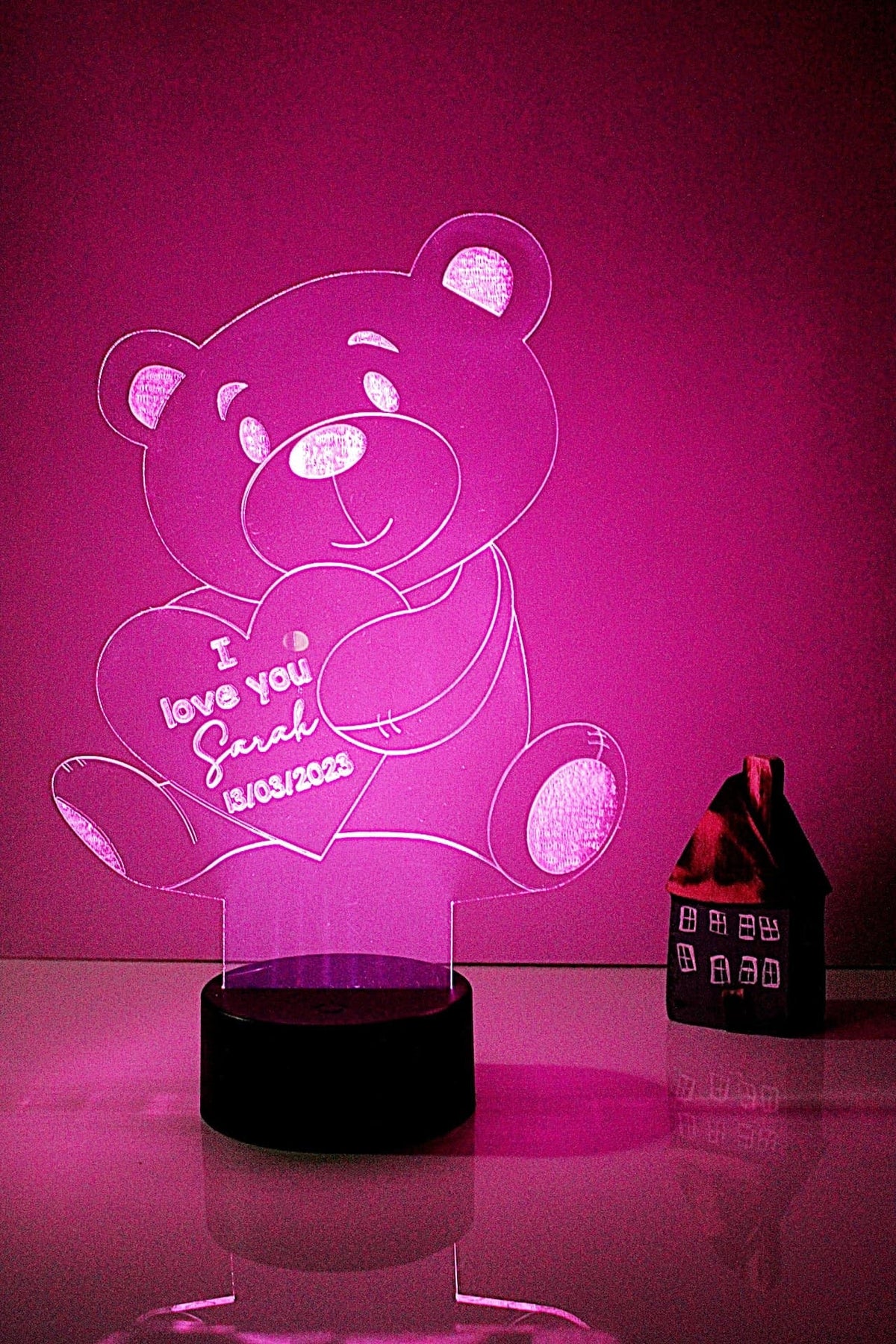 Personalised LED Lamp - Valentine's Teddy