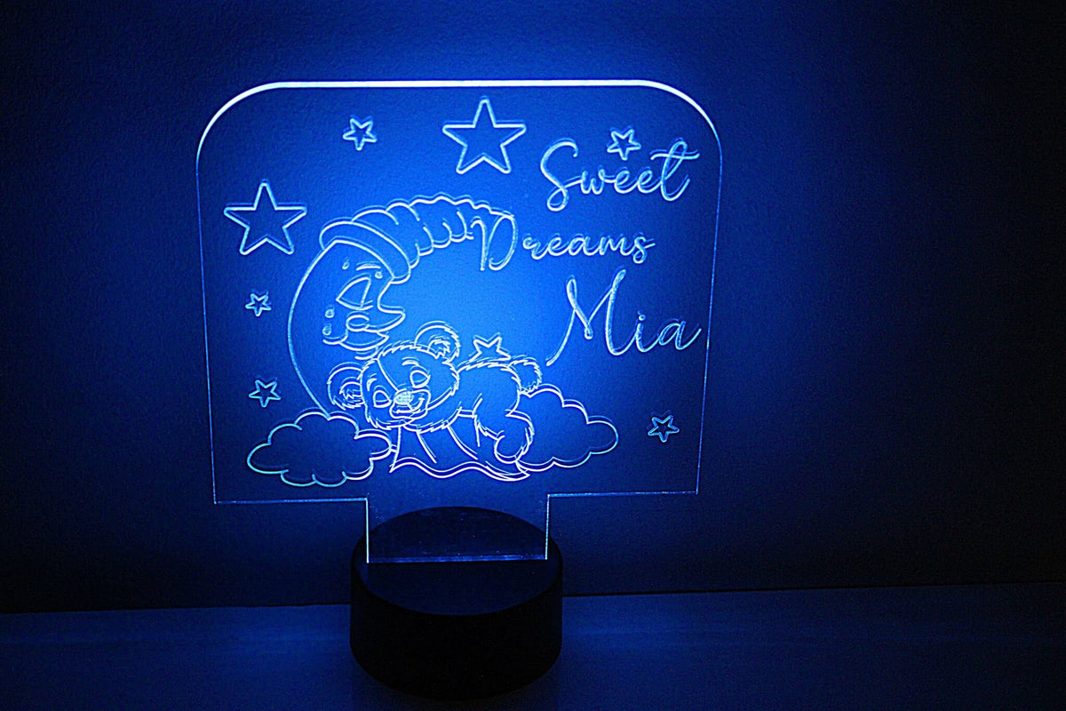 Nursery Lamp - 'Sweet Dreams' Cute Koala & Moon LED Light