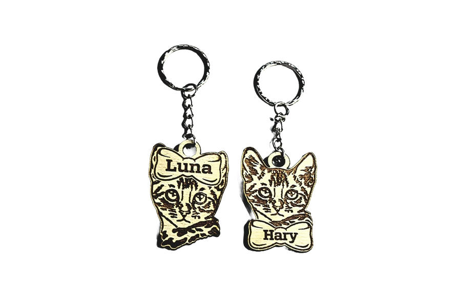 Personalised Bengal Cat Keyring