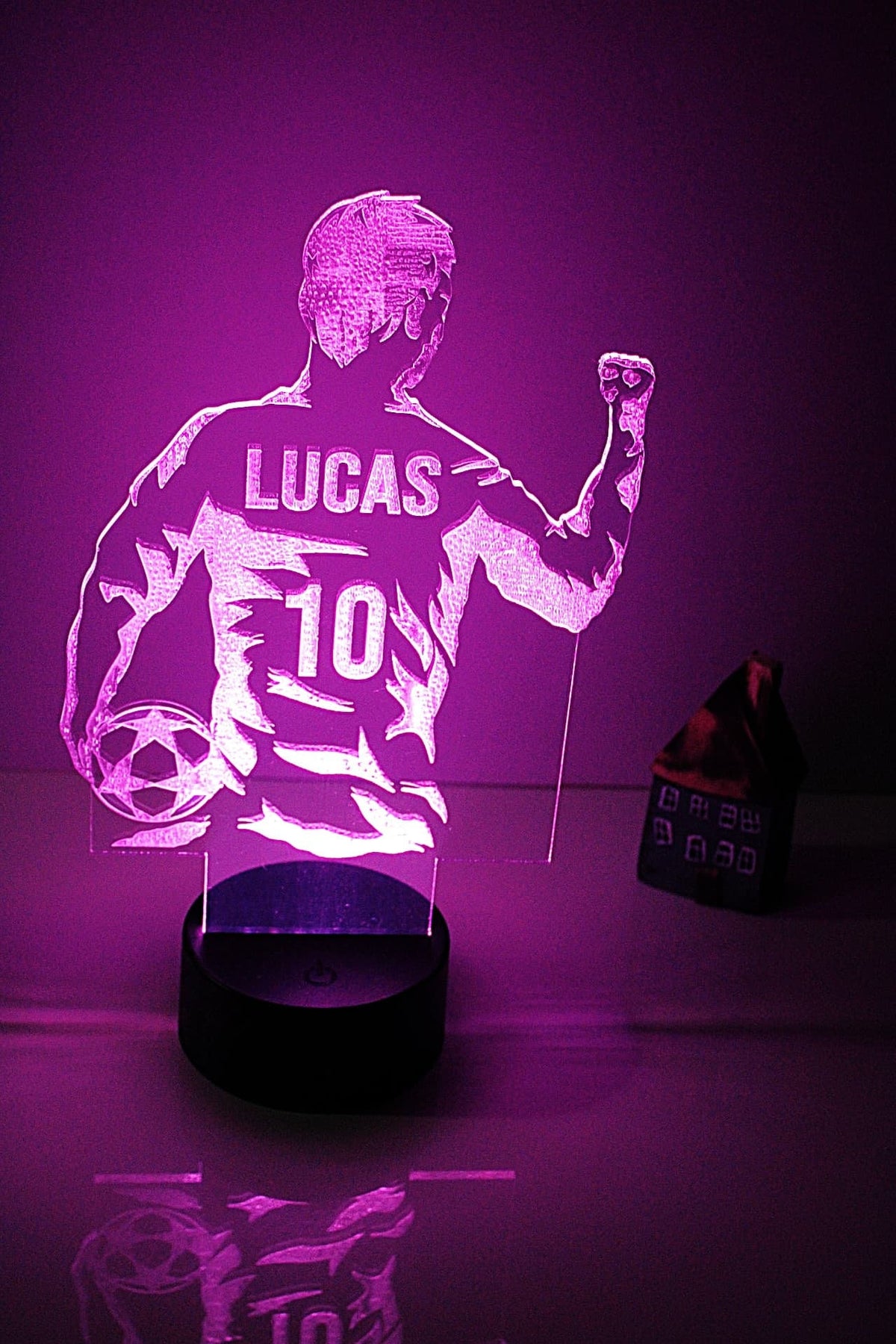 Personalised Football Night Light for Boys - Kids Bedroom Lamp Gift