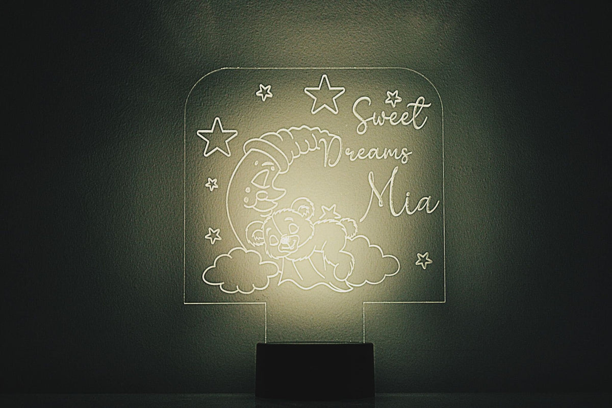 Nursery Lamp - 'Sweet Dreams' Cute Koala & Moon LED Light