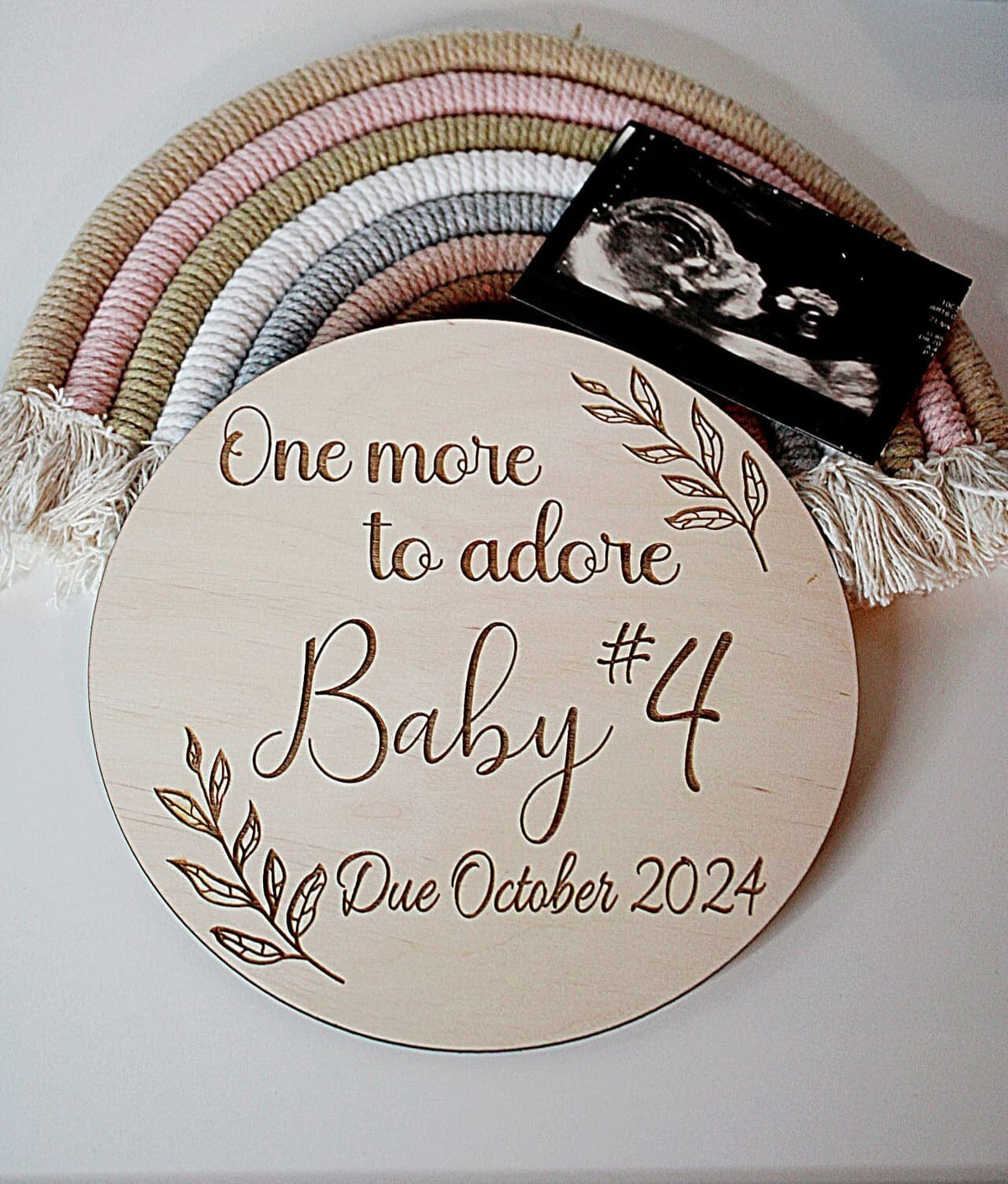 Custom Baby Name Sign, 'One more to adore'