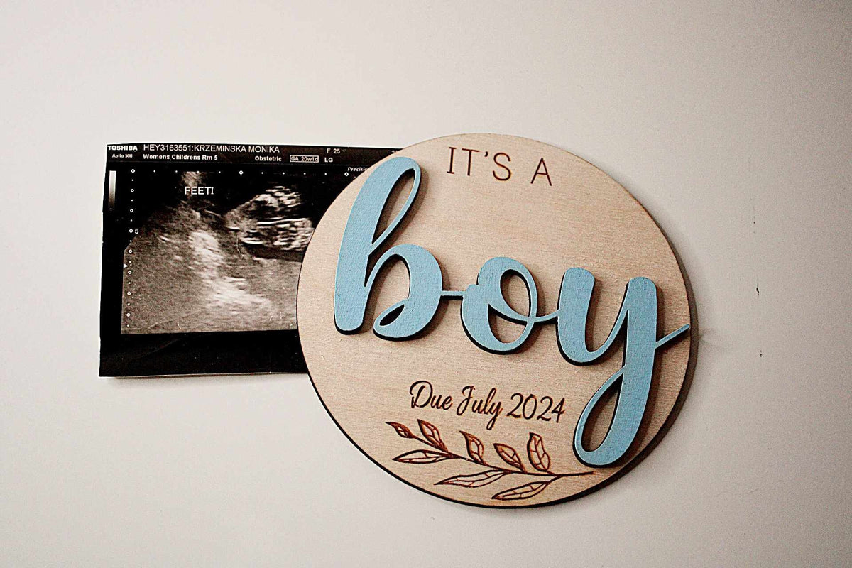 Double Sided Gender Reveal Plaque - It's a Boy