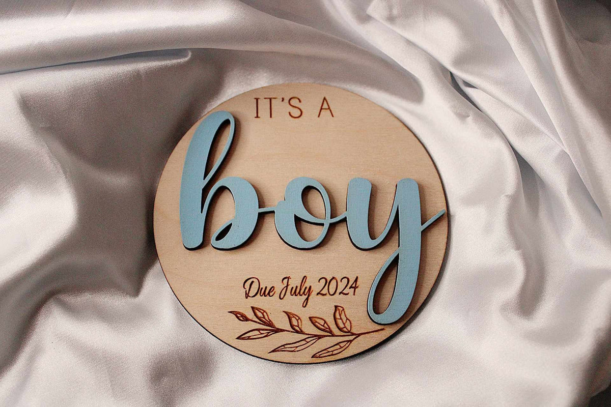 Double Sided Gender Reveal Plaque - It's a Boy