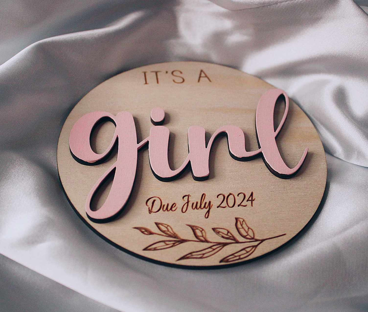 Double Sided Gender Reveal Plaque - It's a Girl