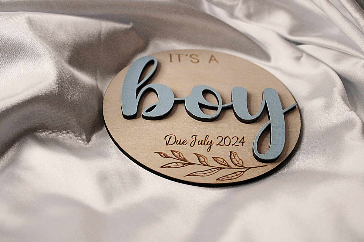 Double Sided Gender Reveal Plaque - It's a Girl