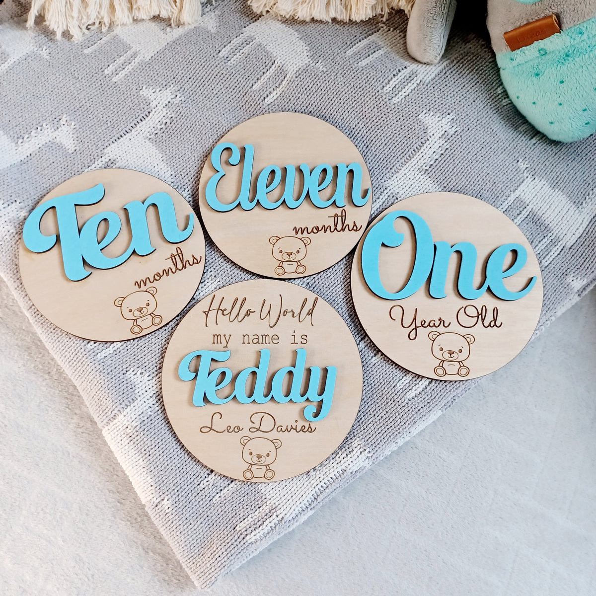 Wooden Baby Milestone Cards