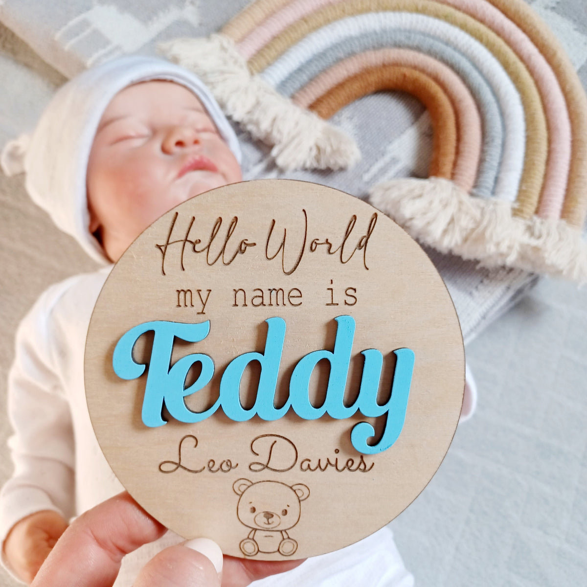 Personalised Wooden Baby Milestone Card