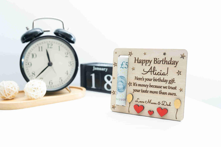 Personalised Wooden Money Holder