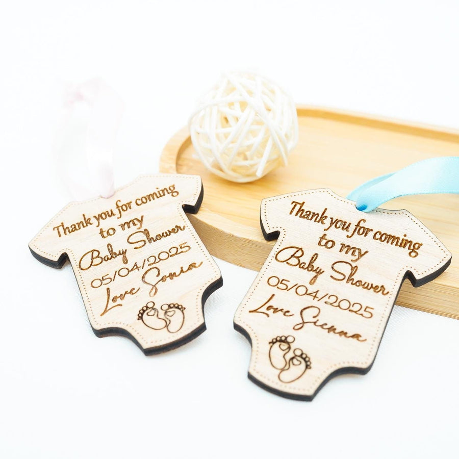 Personalised Baby Shower Favors - Blue or Pink Ribbon