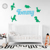 Personalised Wooden Dinosaur Name Sign - Kids Room, Dino Nursery Art