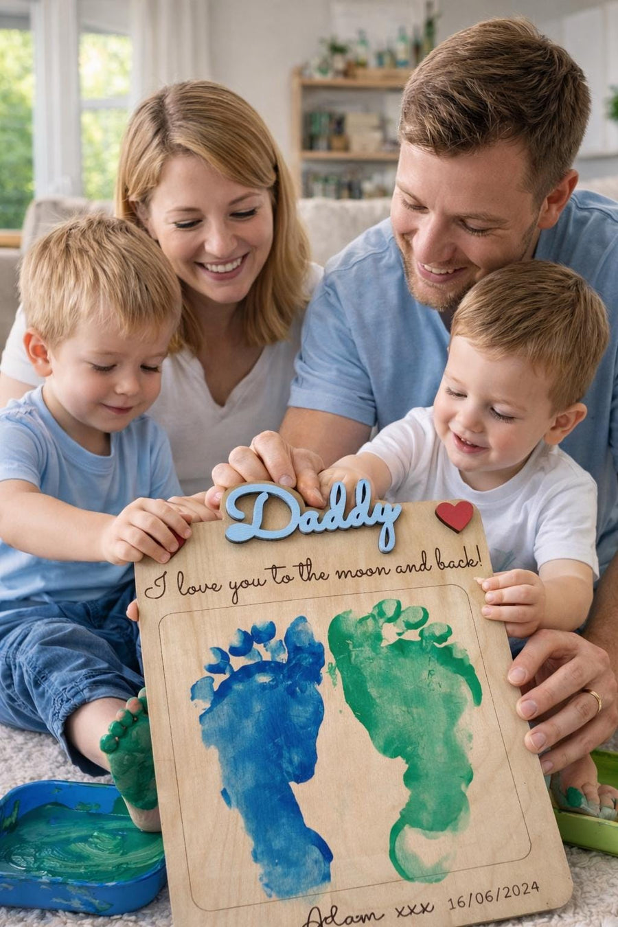 Personalised Handprint & Footprint Sign - DIY Father's Day Gift