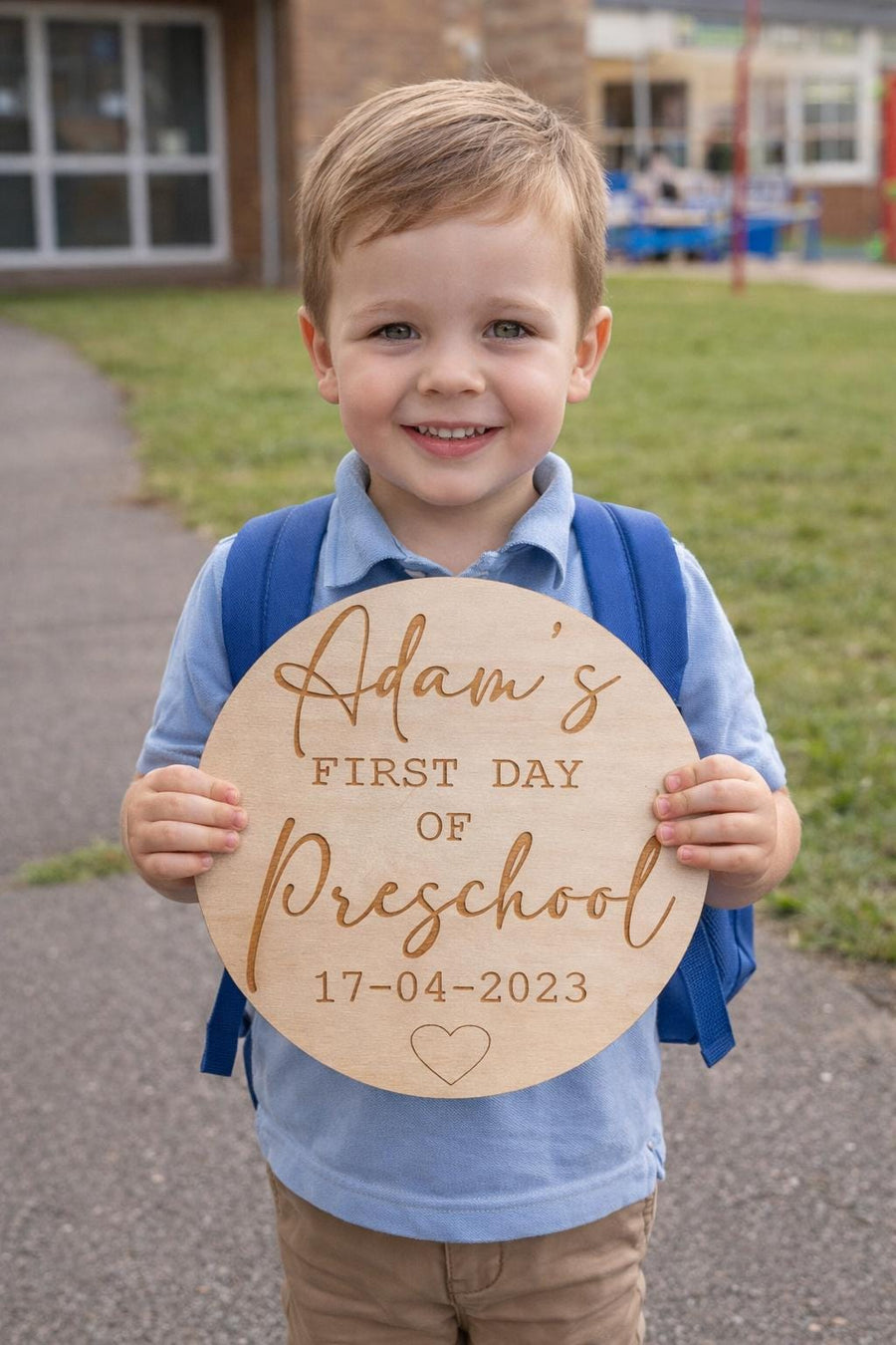 First Day of School | Nursery | Preschool - Wooden Disc