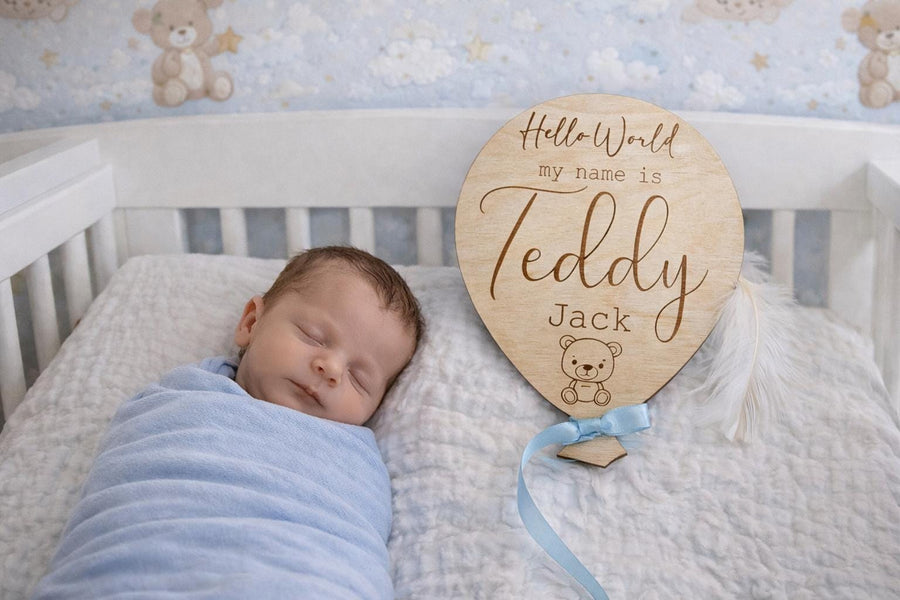 Baby Name Balloon Plaque