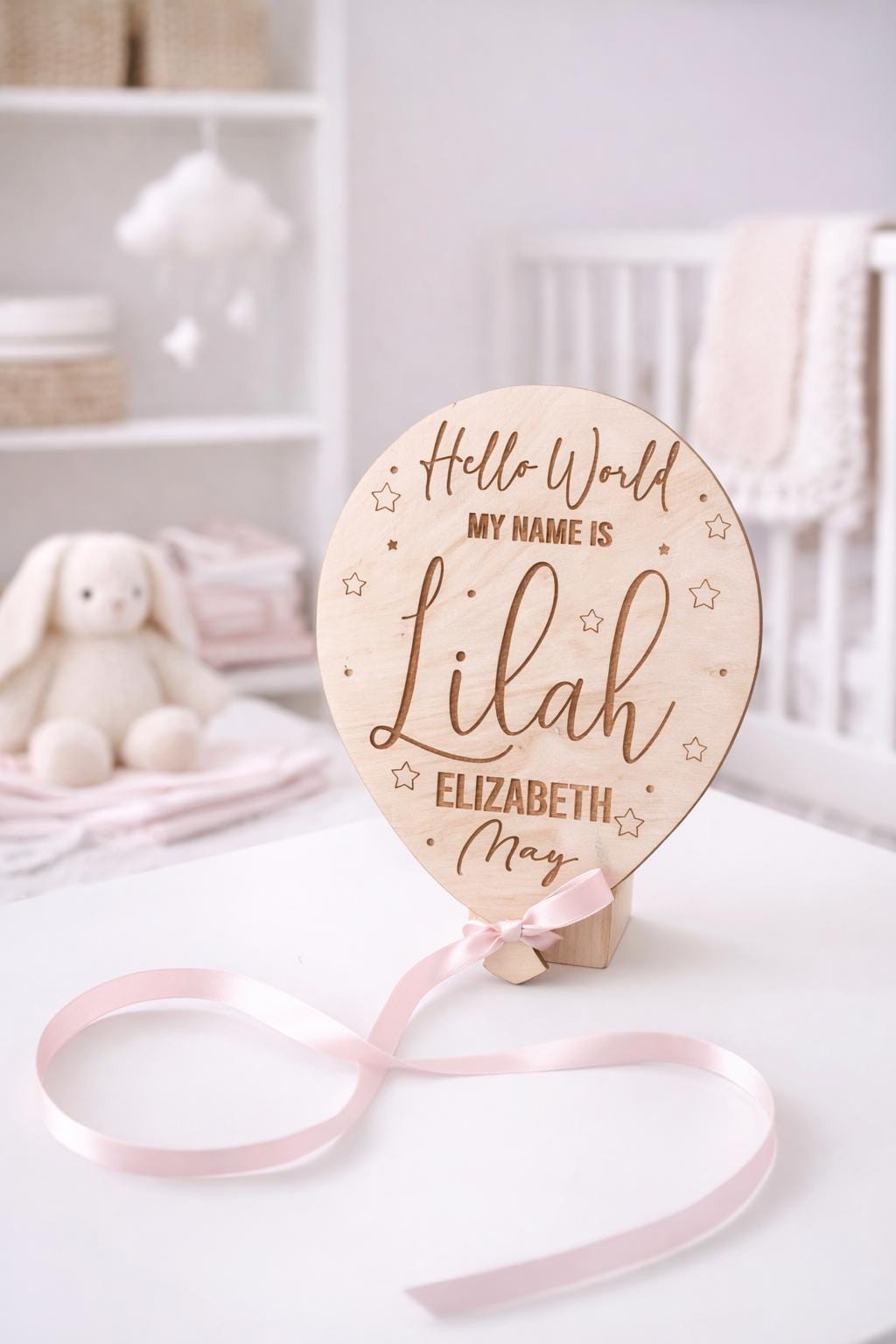 Personalised Birth Announcement Balloon Plaque