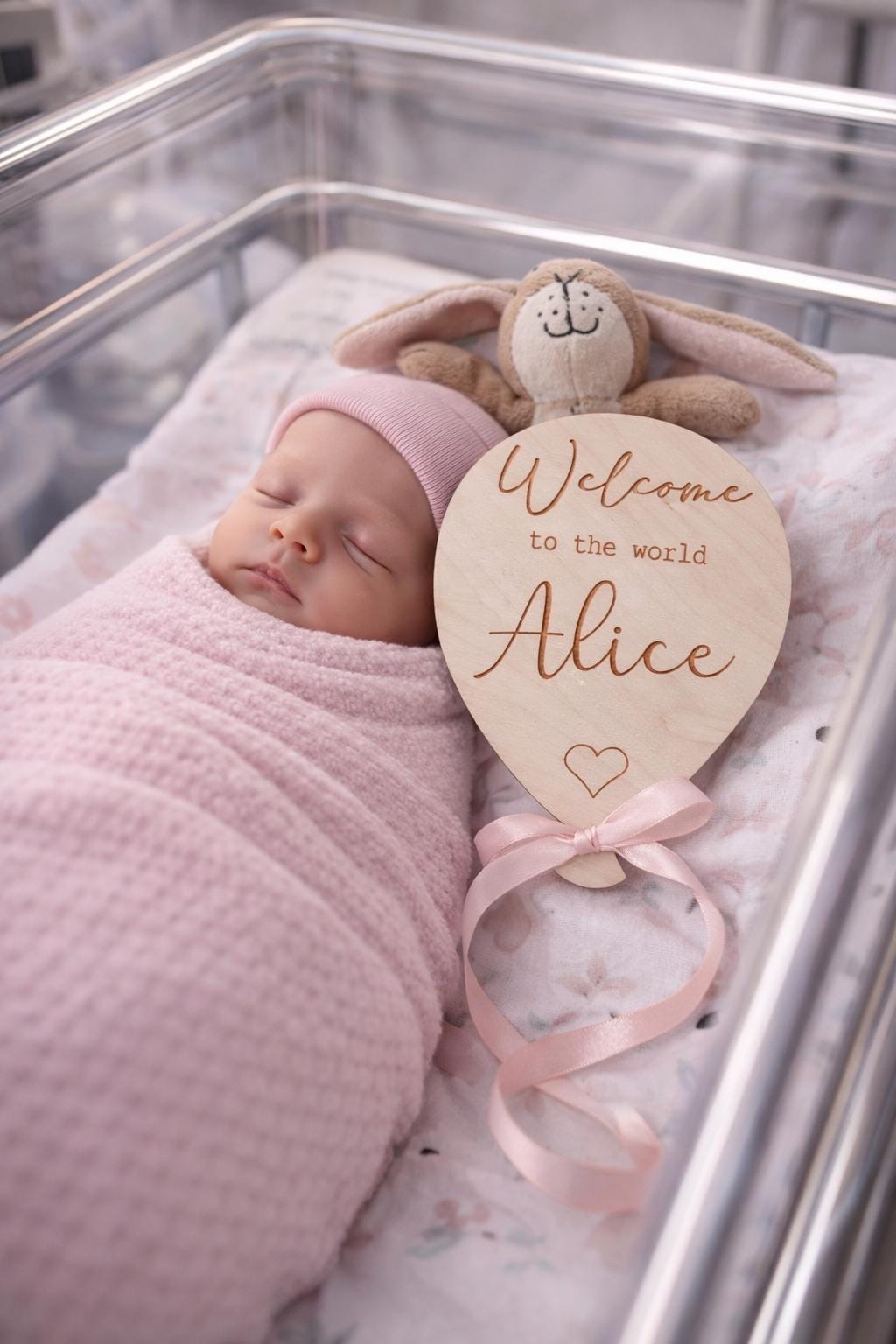 Balloon-Shaped Personalised Baby Annoucement Sign