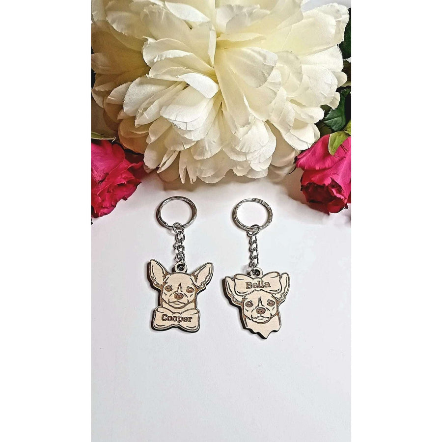 Engraved Chihuahua Dog Keychain