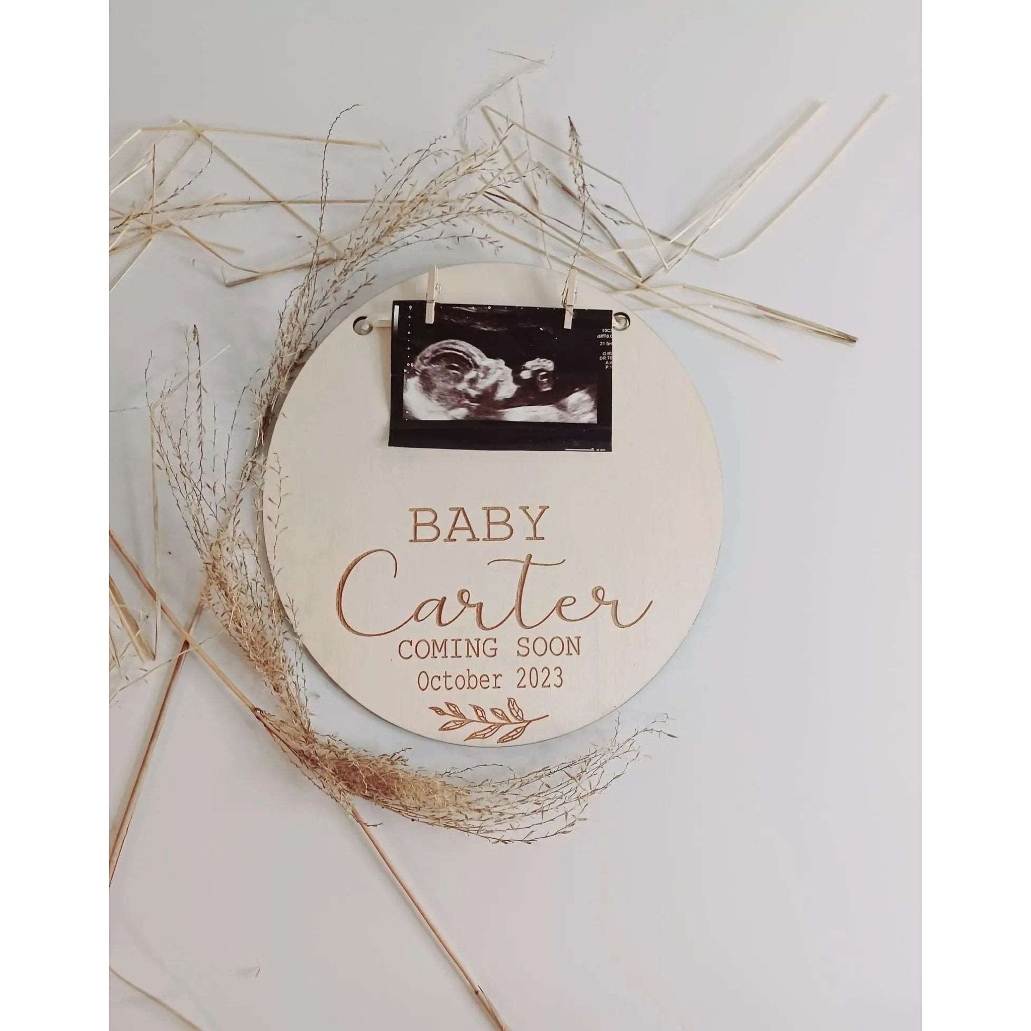 Personalised Baby Scan Frame Plaque Medium (20cm) Yes