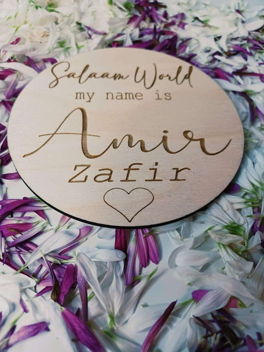 Wooden Baby Announcement Plaque