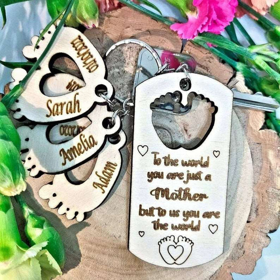 Personalised Mummy & Child Keychain