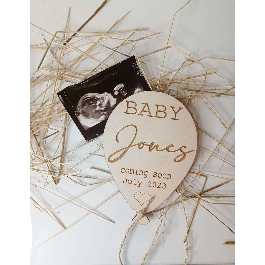 Personalised Baby Announcement Balloon Plaque 