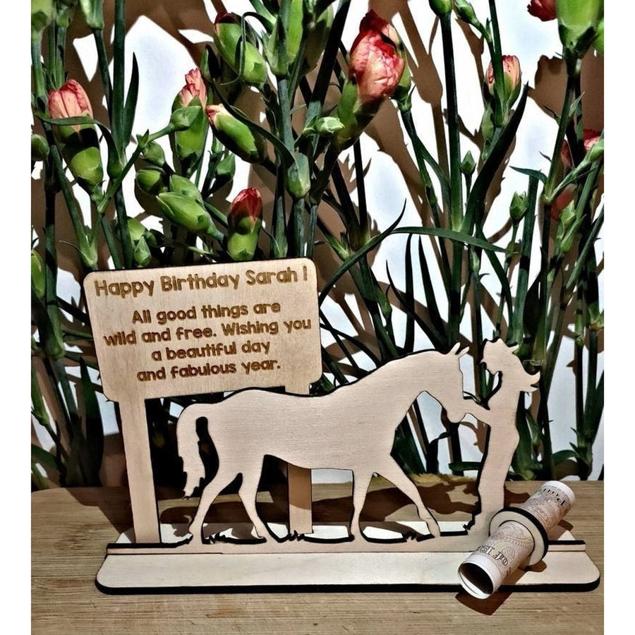 Personalised Money Holder Gift For Horse Lovers
