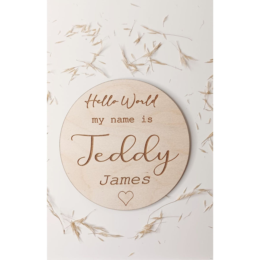 Wooden Personalised Baby Arrival Sign
