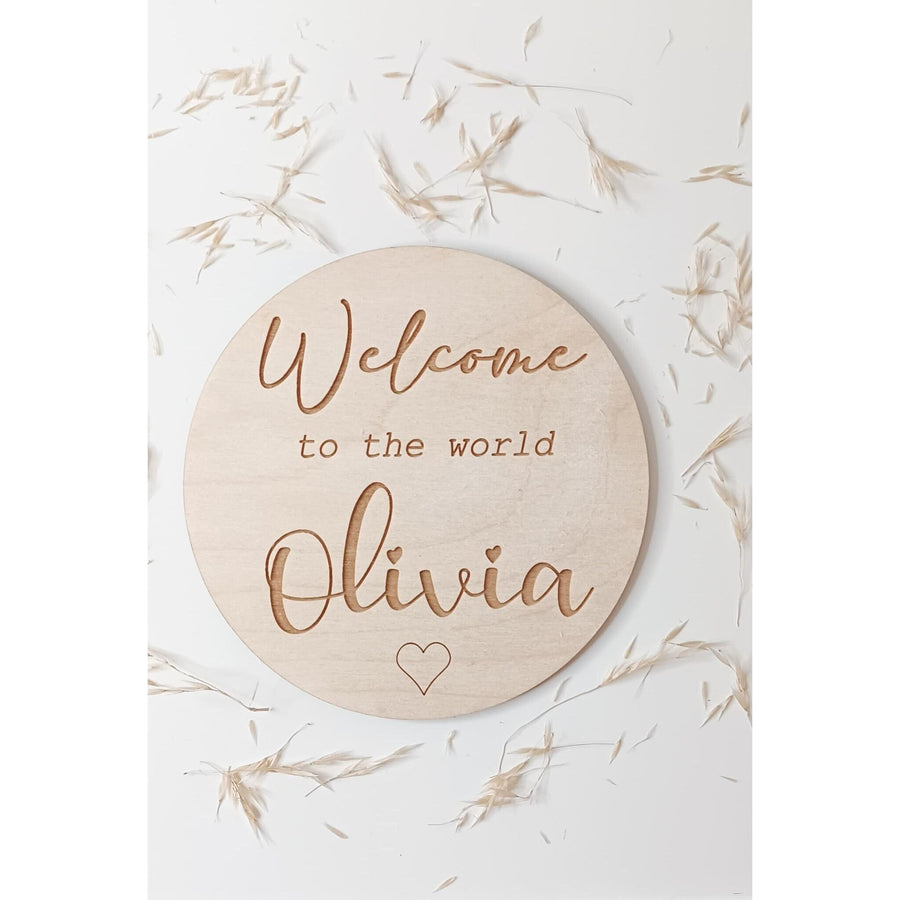Personalised 'Welcome to the world' Baby Annoucement Sign