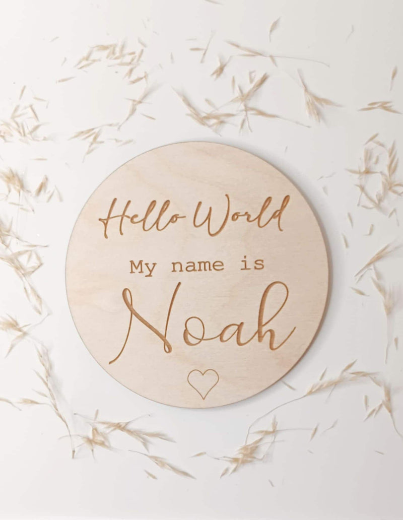 Wooden Personalised Baby Arrival Sign