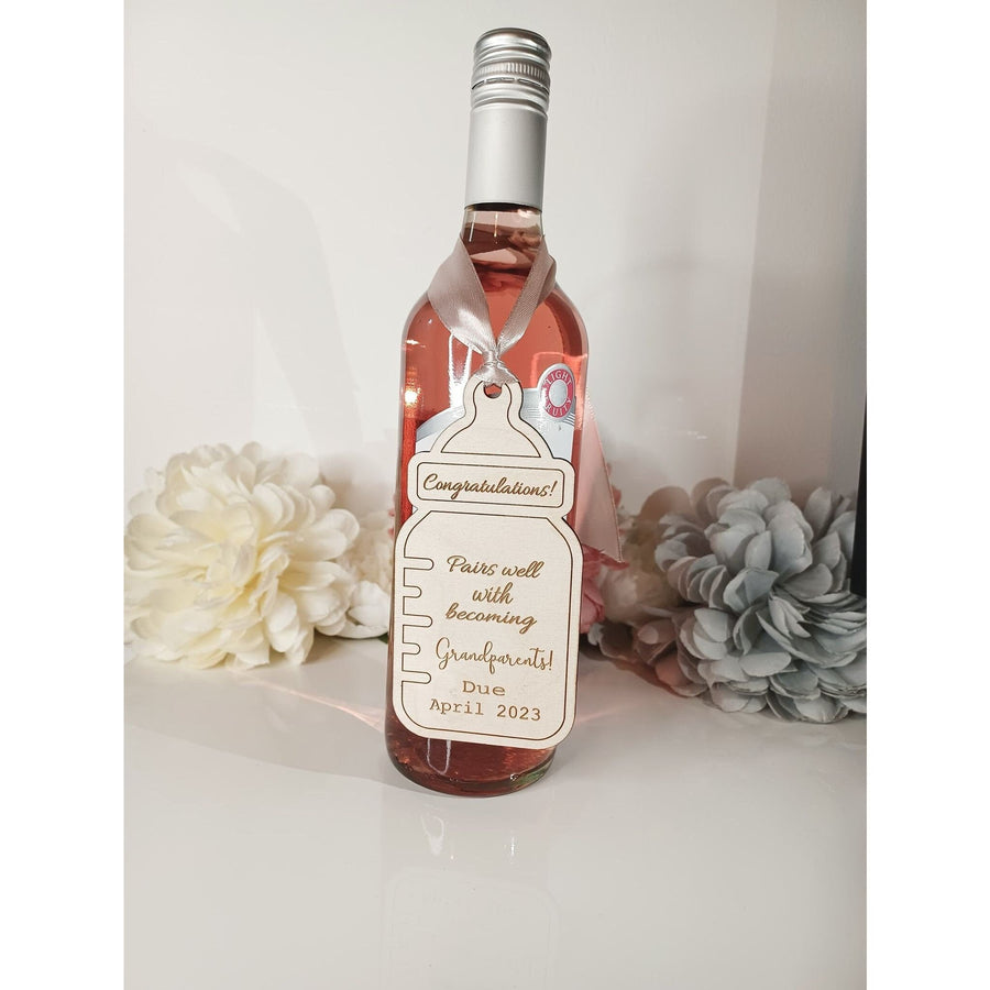 Preganancy/Baby Announcement Wine Tag