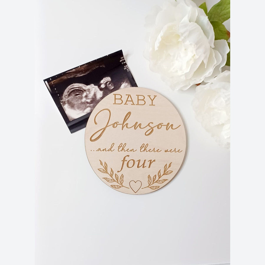 Pregnancy Announcement | And Then There Were | Baby Coming Soon | Due Date Plaque | Social Media Reveal Plaque | Flat Lay Photo Prop | Baby