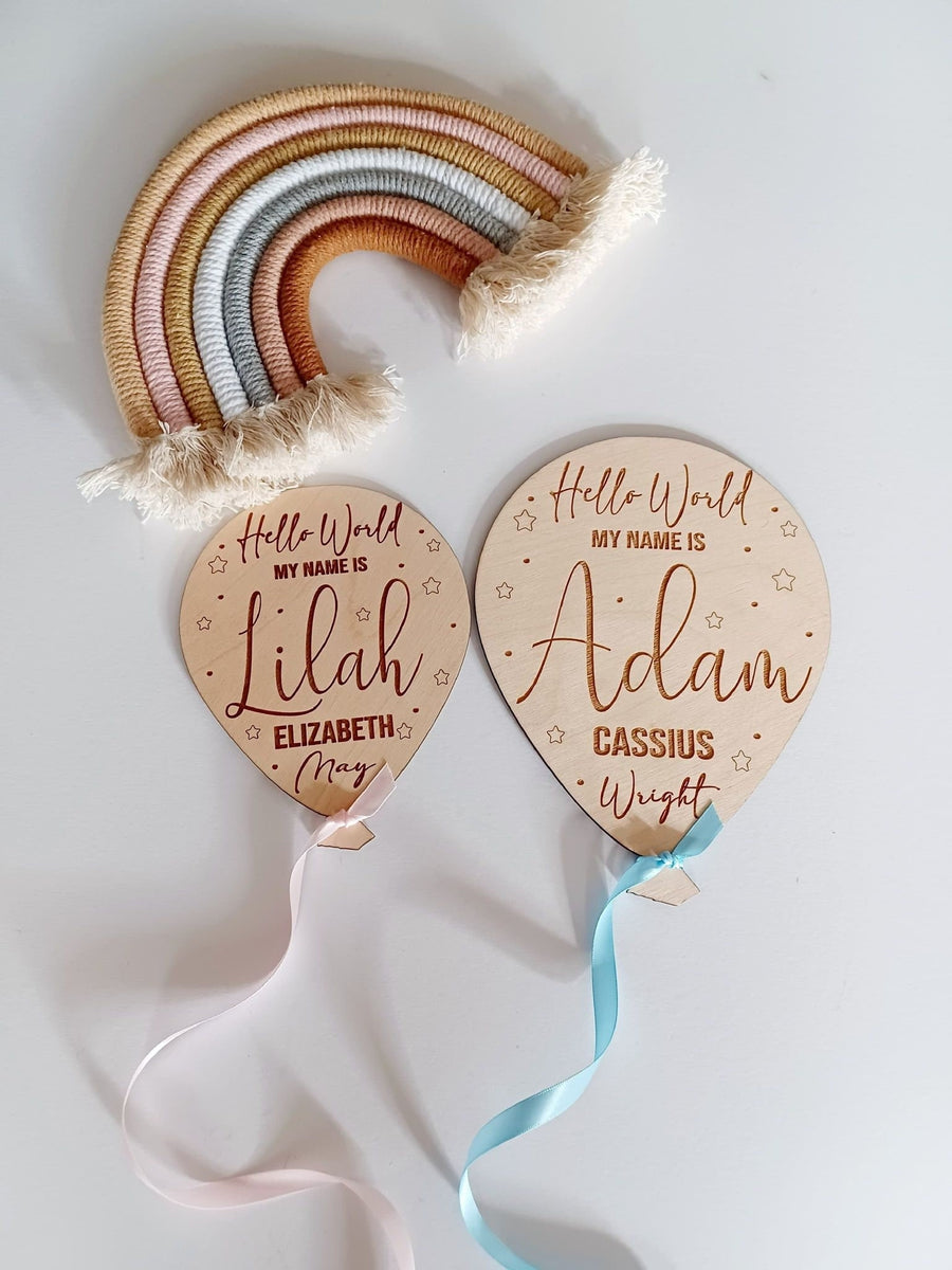 Personalised Birth Announcement Balloon Plaque