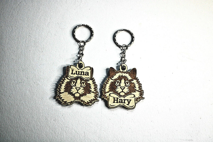 Personalised Ragdoll Cat Keychain