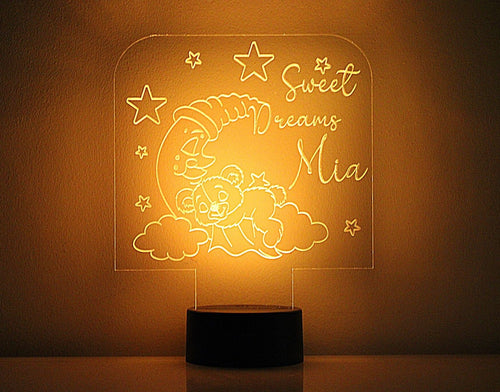 Nursery Lamp - 'Sweet Dreams' Cute Koala & Moon LED Light