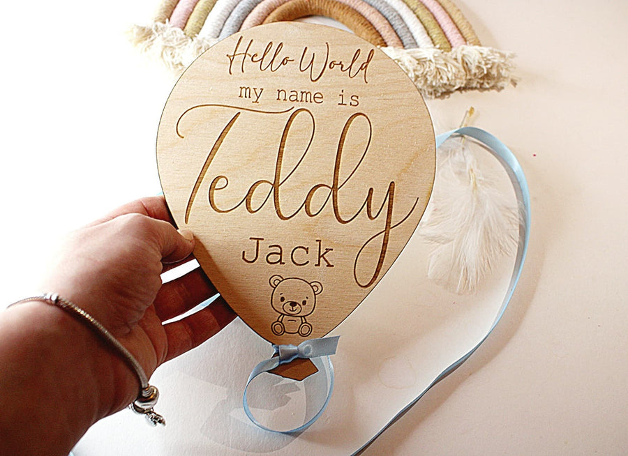 Baby Name Balloon Plaque