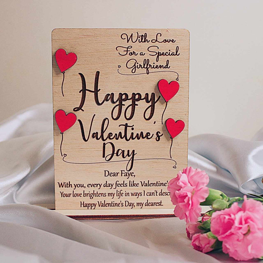 Valentines Day Wooden Card 
