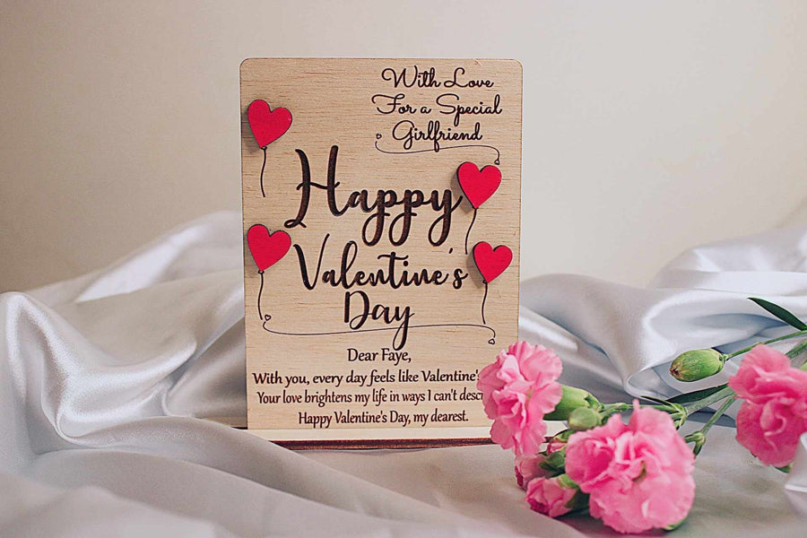 Valentines Day Wooden Card 