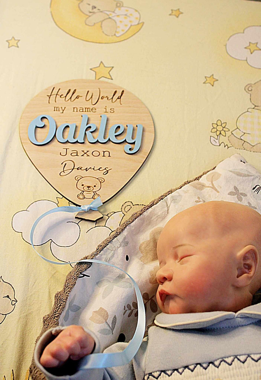 Welcome To The World Balloon Wooden Sign